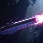ivankv_Big_SpaceX_rocket_flying_through_space_hot_blue_hot_purp_e2bb0015-5575-4903-885d-0e71ae9486e7 11