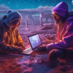ivankv_Man_and_Woman_on_an_alien_planet_working_on_laptops_outd_38bef4f9-4763-4971-8eef-ce8aa1a6409a 11 22 33 44