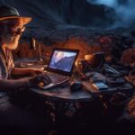 ivankv_Man_working_on_his_computer_inside_the_volcano_outdoors__0cd7440f-0a80-4bb8-ad9f-482c8dd32c07 11 22
