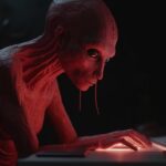 ivankv_Nibiru_Planet_Female_alien_working_on_computer_hot_red_c_a24bf826-27fb-4866-a624-535d6f092a04 11