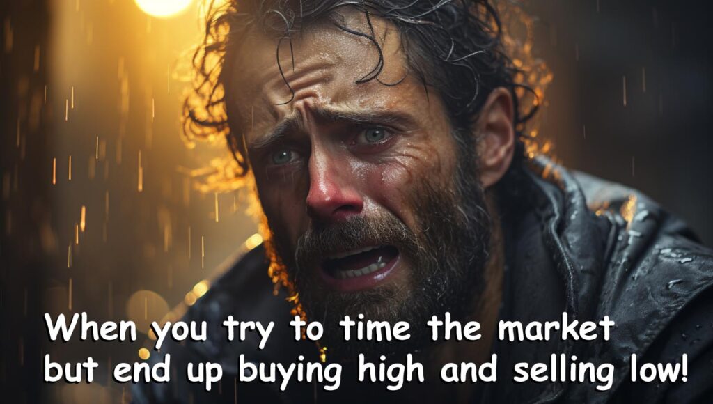 Crypto Meme 6: When you try to time the market but end up buying high and selling low